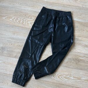 Black “Leather” Pant Joggers